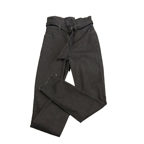 Pistola Women's Black Denim High Waist in Belt Raw Hem Skinny Jeans Size 25 - Picture 1 of 4